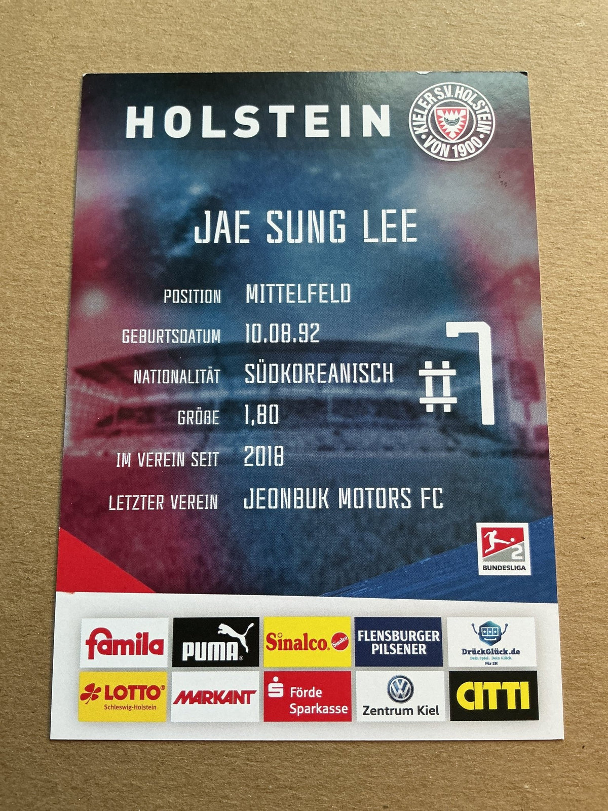 Jae Sung Lee, South Korea 🇰🇷 Holstein Kiel 2019/20 hand signed - Autographs-World