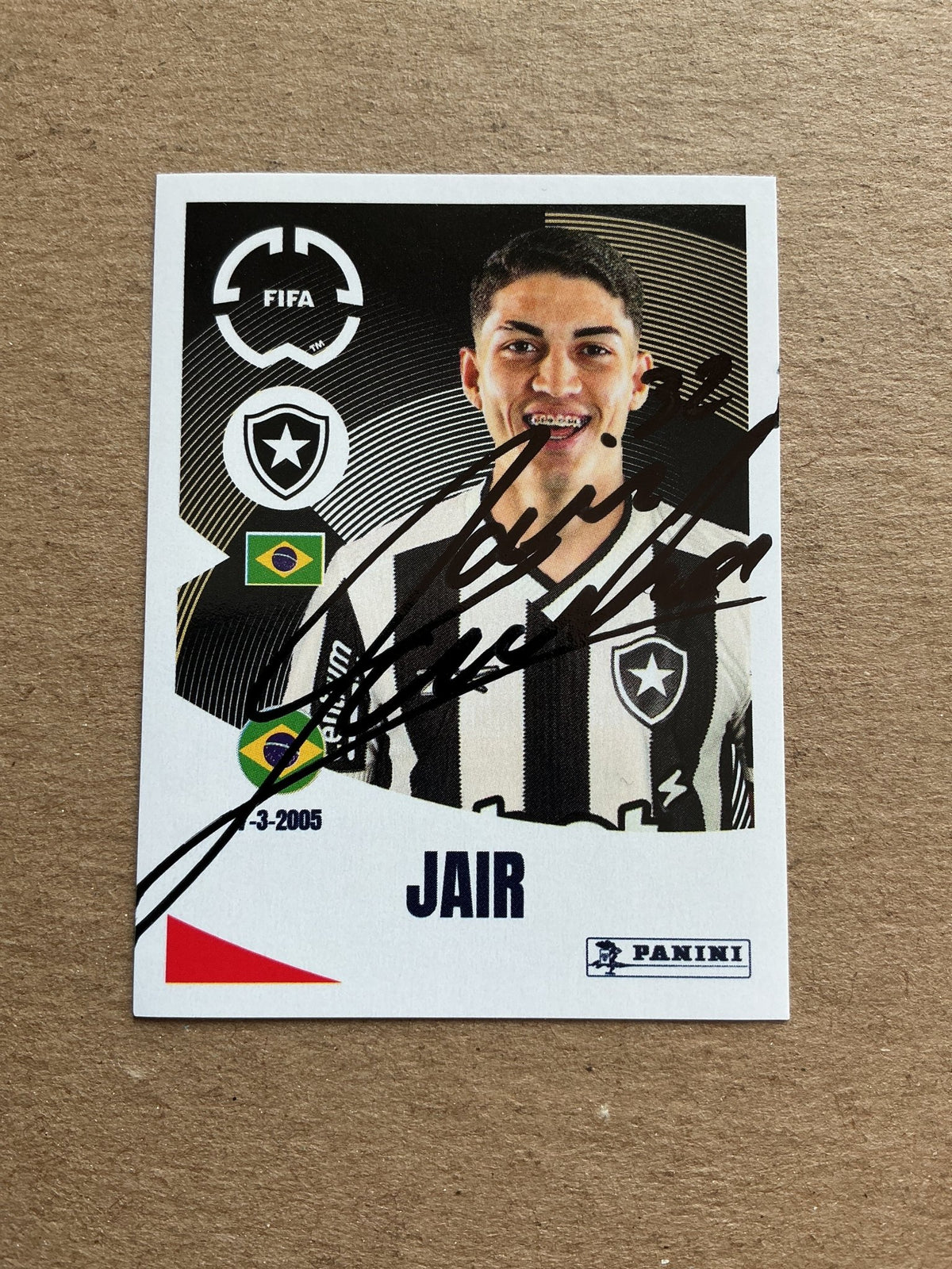 Jair, Brazil 🇧🇷 Botafogo Club World Cup 2025 Panini hand signed - Autographs-World