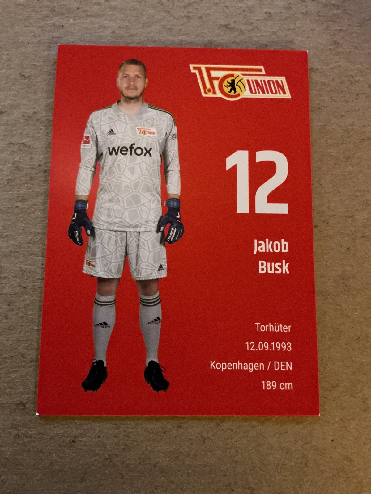 Jakob Busk, Denmark 🇩🇰 1.FC Union Berlin 2022/23 hand signed - Autographs-World
