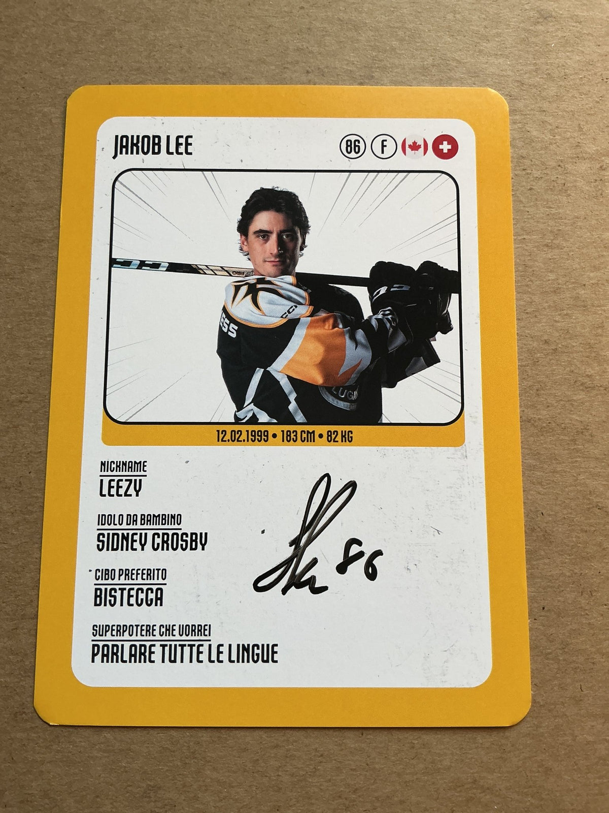Jakob Lee, Canada 🇨🇦 HC Lugano 2025/26 hand signed - Autographs-World