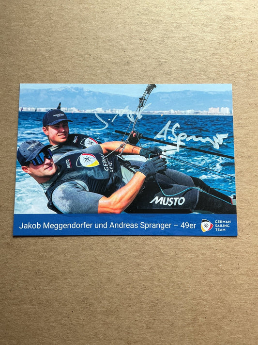 Jakob Meggendorfer & Andreas Sprenger, Germany 🇩🇪 Sailing Summer Olympics 2024 hand signed - Autographs-World