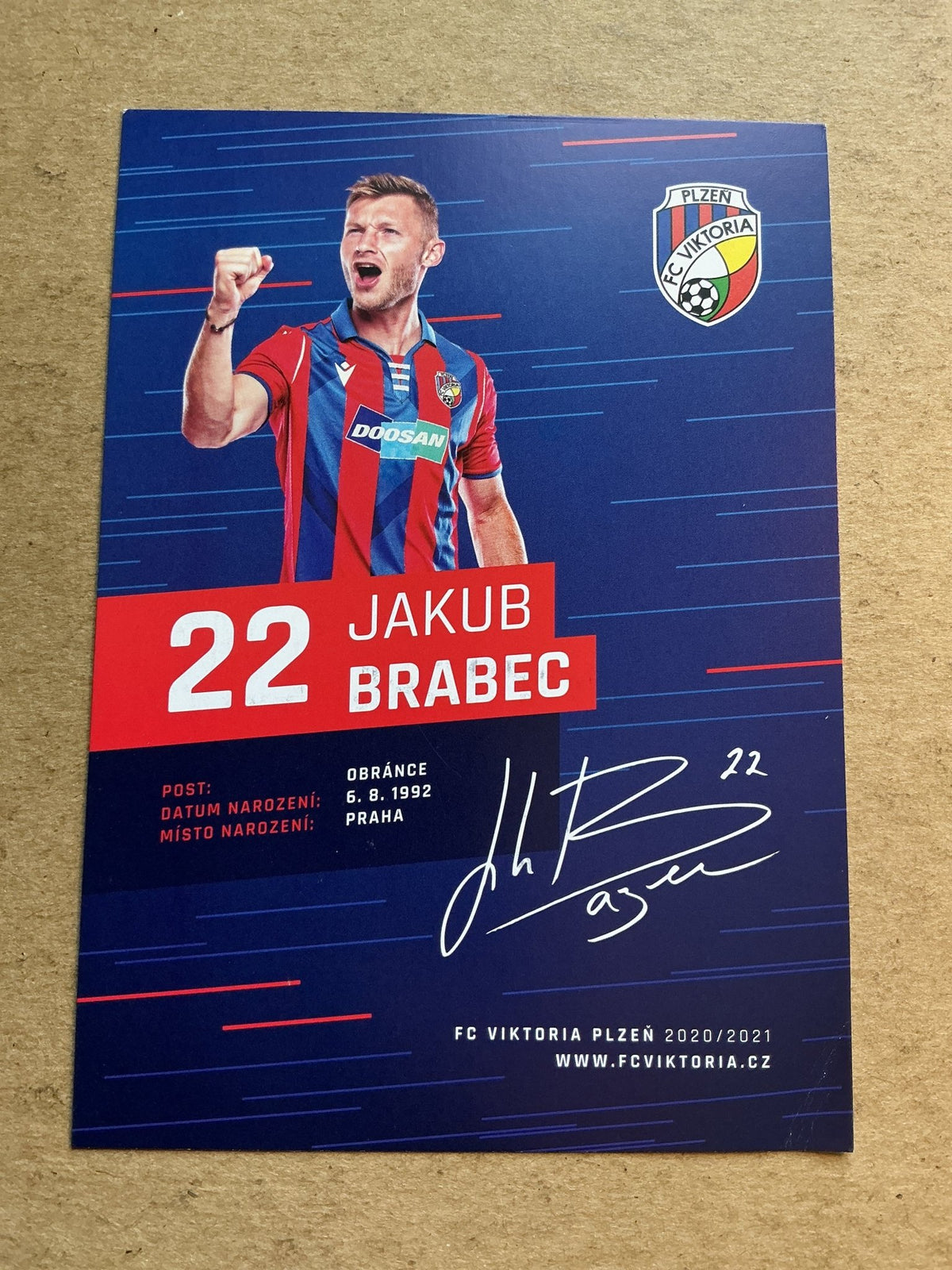 Jakub Brabec, Czech Republic 🇨🇿 FC Viktoria Plzeň 2020/21 hand signed - Autographs-World