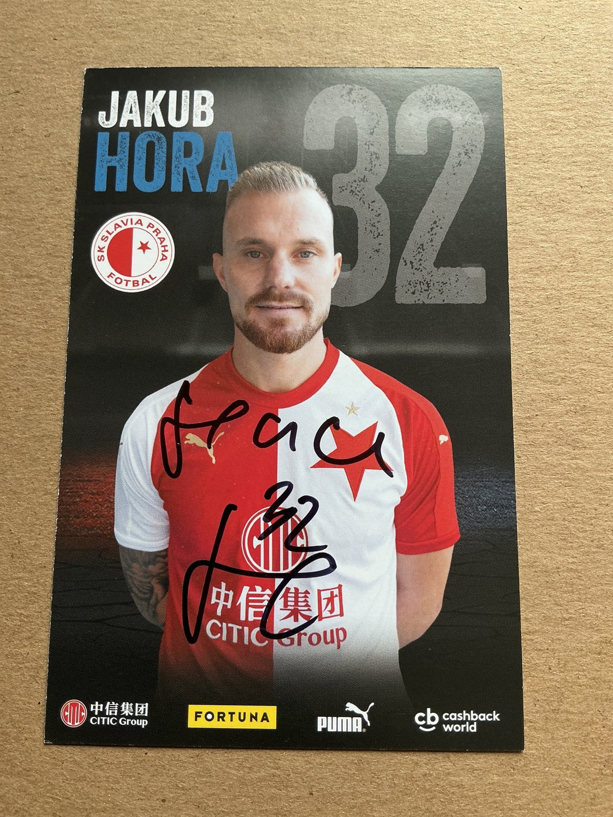 Jakub Hora, Czech Republic 🇨🇿 SK Slavia Prague 2019/20 hand signed - Autographs-World