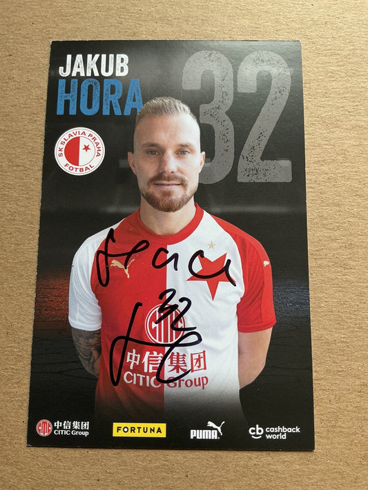 Jakub Hora, Czech Republic 🇨🇿 SK Slavia Prague 2019/20 hand signed - Autographs-World