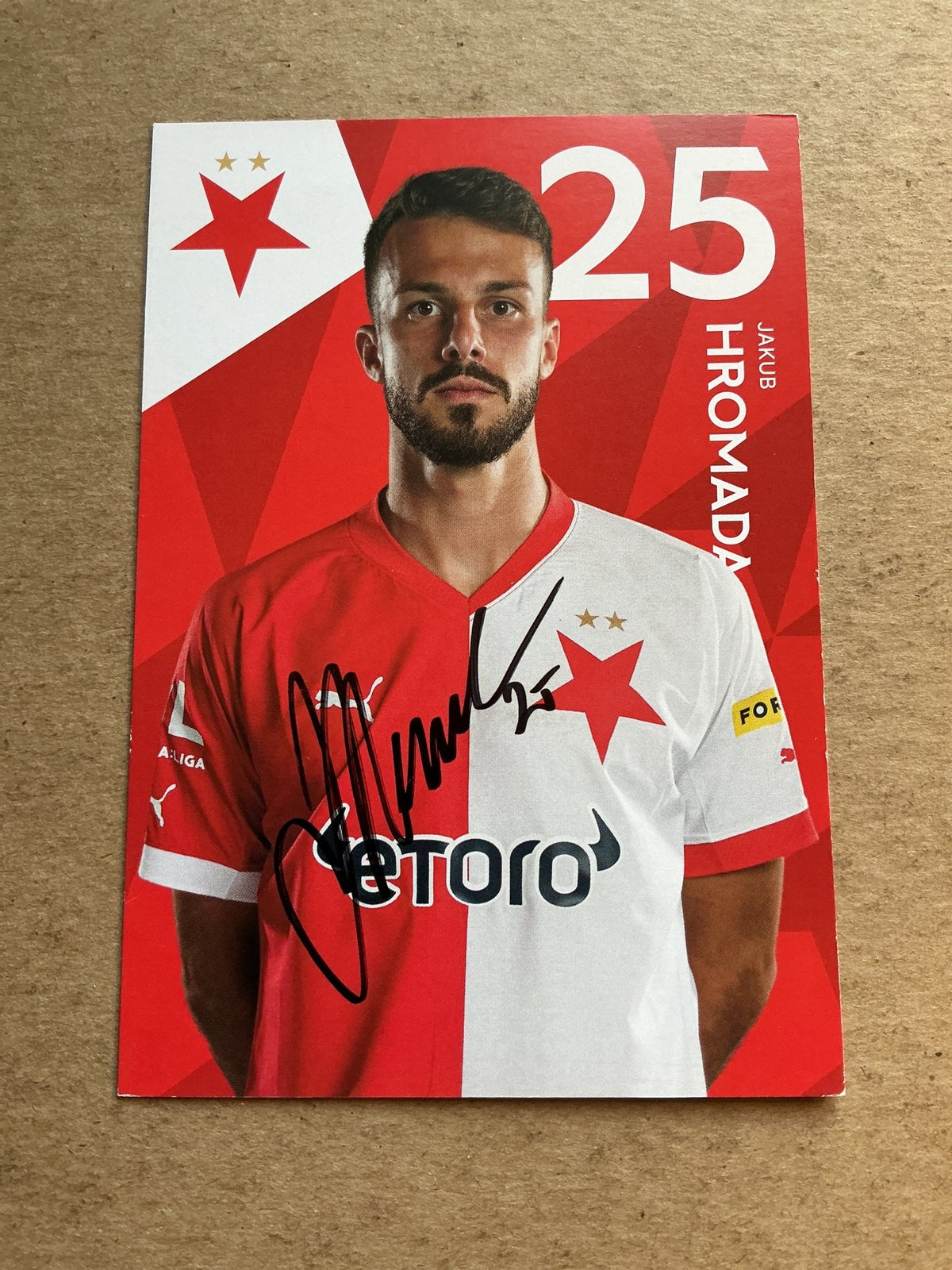 Jakub Hromada, Slovakia 🇸🇰 SK Slavia Prague 2022/23 hand signed - Autographs-World