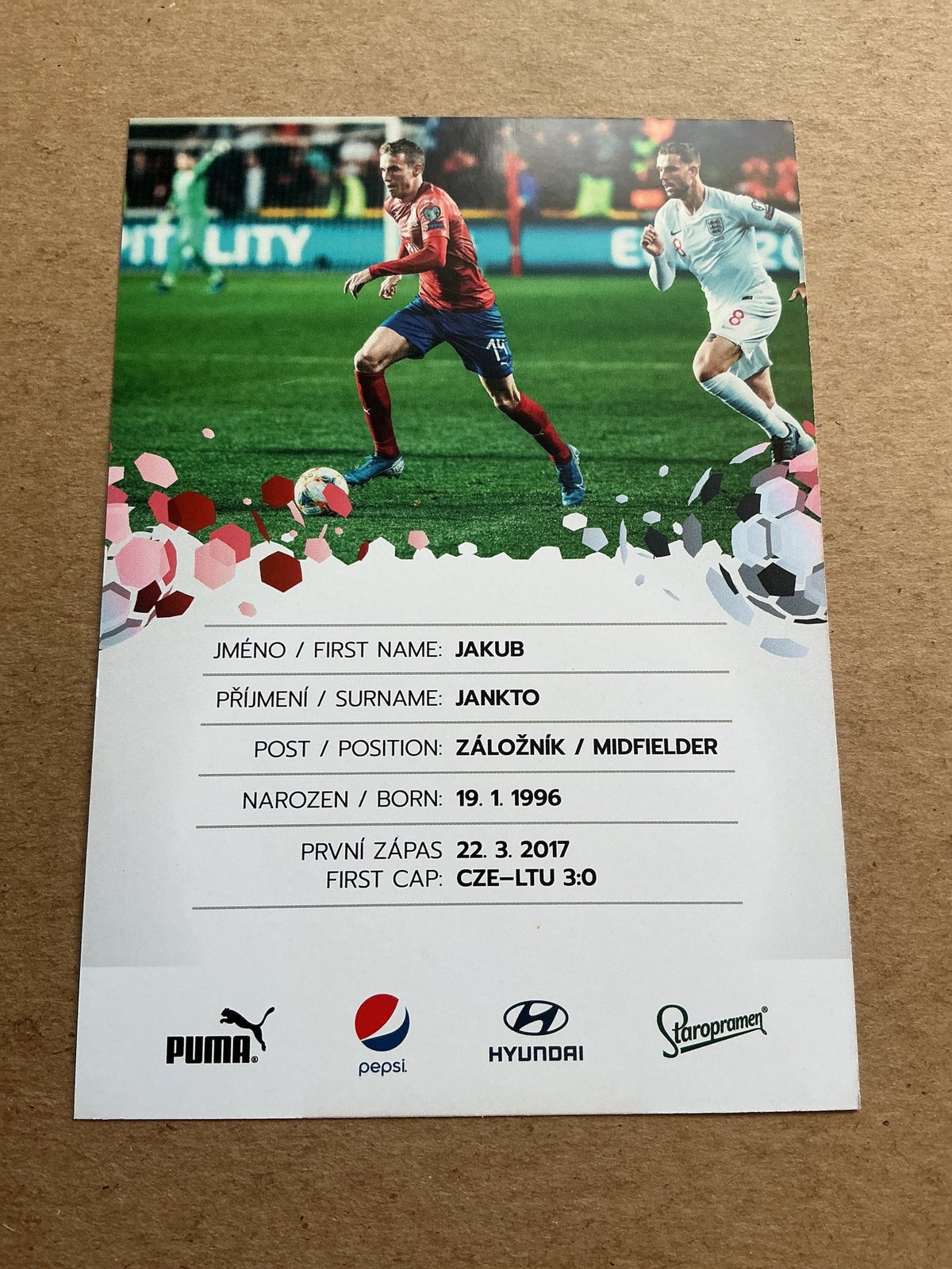Jakub Jankto, Czech Republic 🇨🇿 UEFA Euro Cup 2020 hand signed - Autographs-World