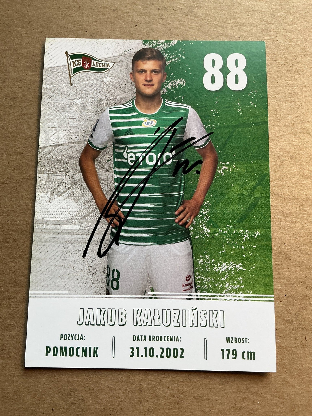 Jakub Kałuzinski, Poland 🇵🇱 Lechia Gdansk 2022/23 hand signed - Autographs-World