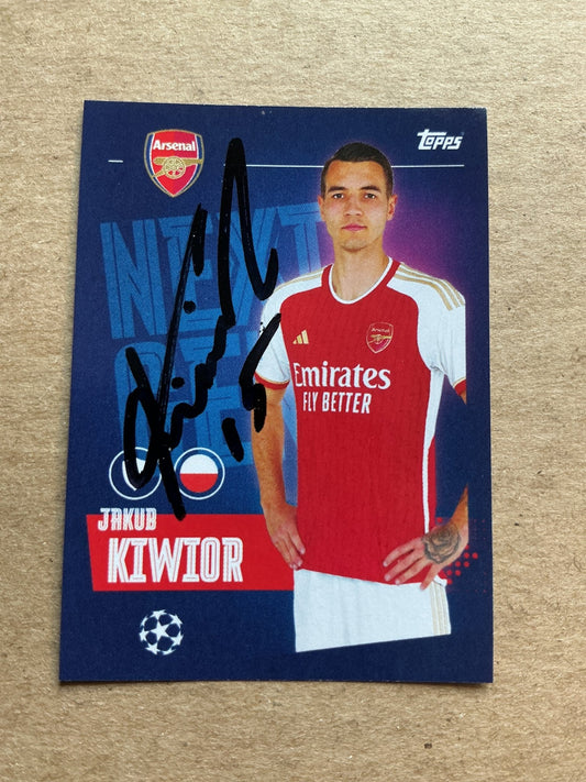 Jakub Kiwior, Poland 🇵🇱 Arsenal FC 2023/24 Topps hand signed - Autographs-World