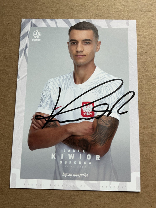 Jakub Kiwior, Poland 🇵🇱 FIFA World Cup 2022 Spezia Calcio hand signed - Autographs-World