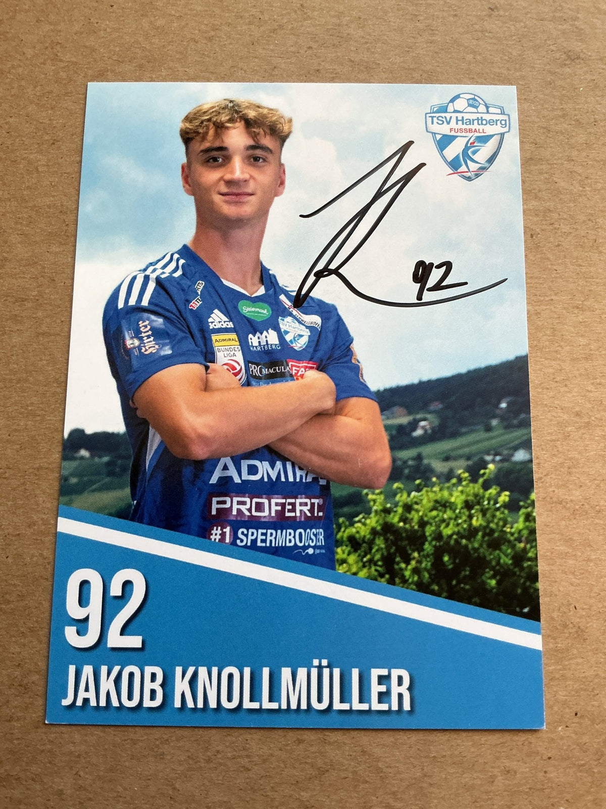 Jakub Knollmüller, Austria 🇦🇹 TSV Hartberg 2022/23 hand signed - Autographs-World