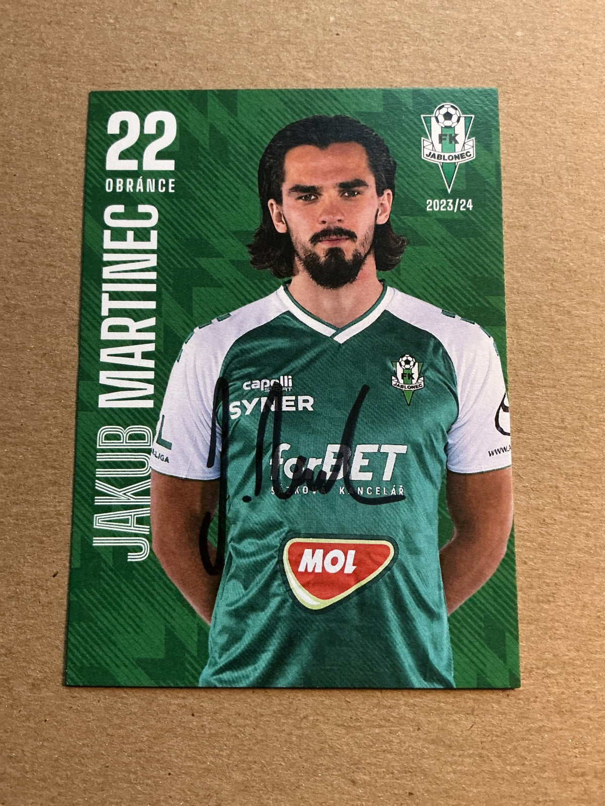 Jakub Martinec, Czech Republic 🇨🇿 FK Jablonec 2023/24 hand signed - Autographs-World
