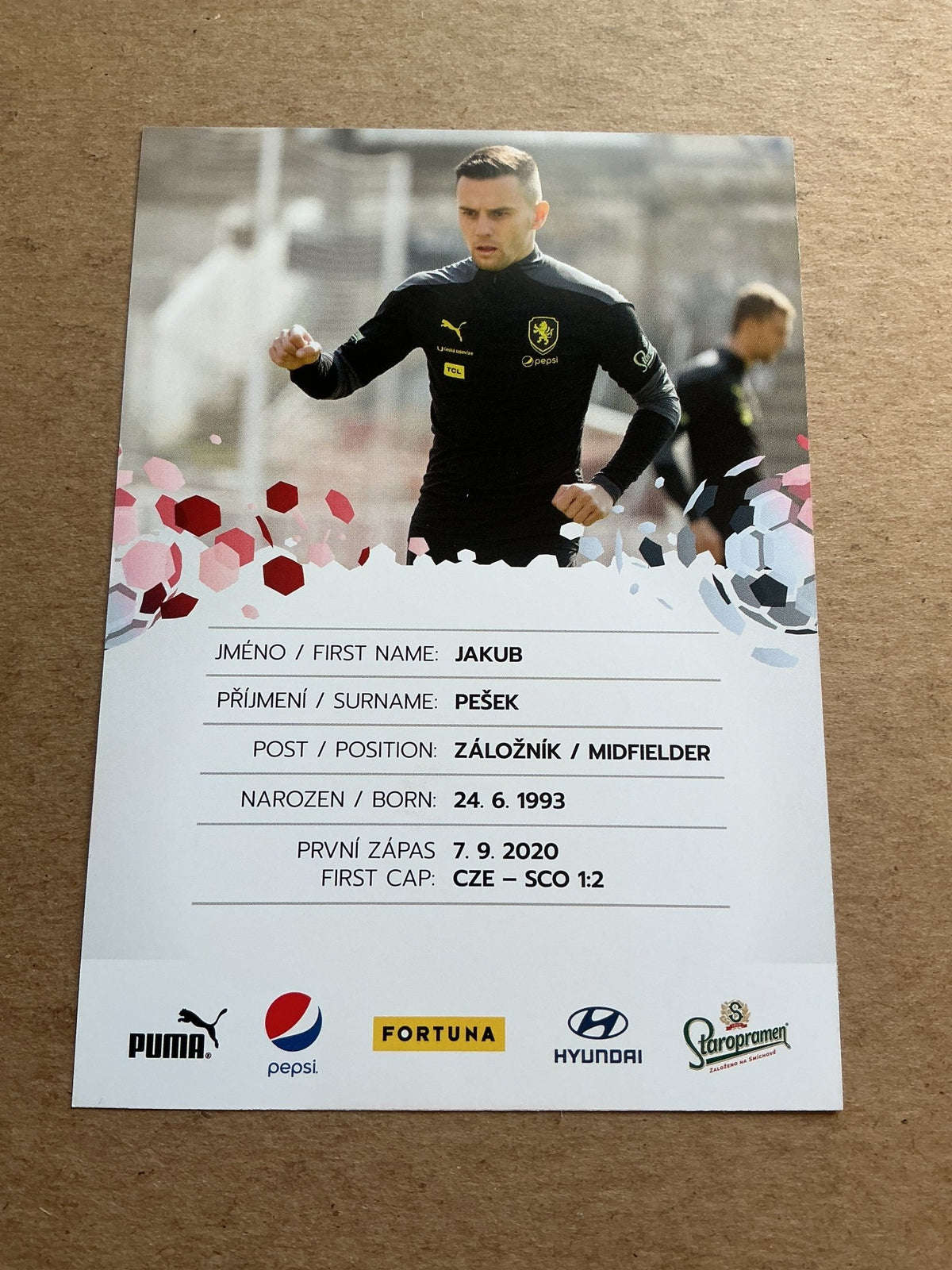 Jakub Pešek, Czech Republic 🇨🇿 UEFA Euro Cup 2020 hand signed - Autographs-World