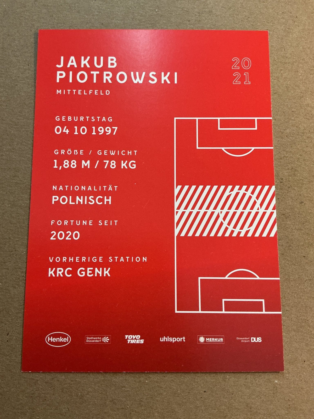 Jakub Piotrowski, Poland 🇵🇱 Fortuna Düsseldorf 2020/21 hand signed - Autographs-World