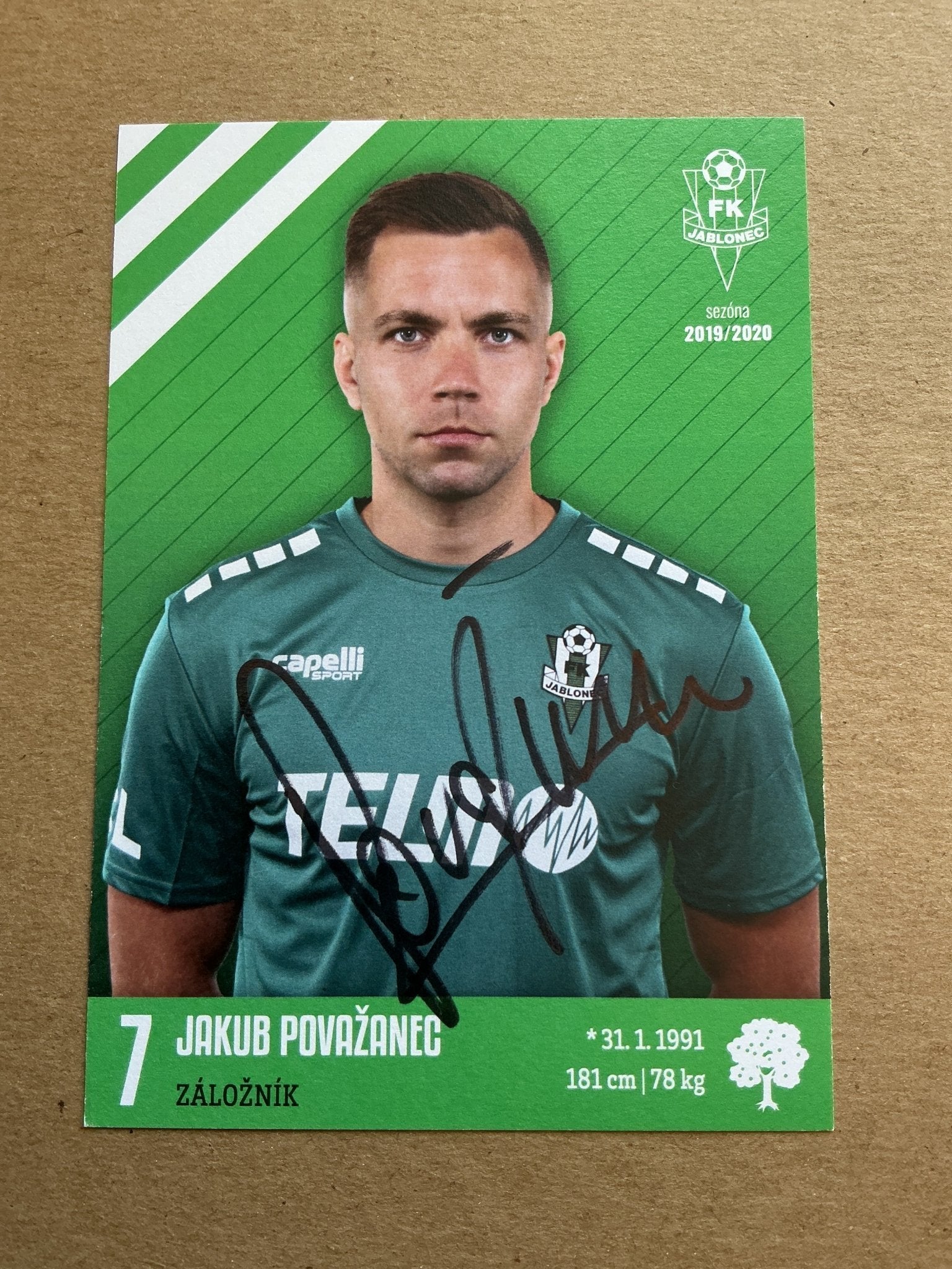 Jakub Považanec, Slovakia 🇸🇰 FK Jablonec 2019/20 hand signed - Autographs-World