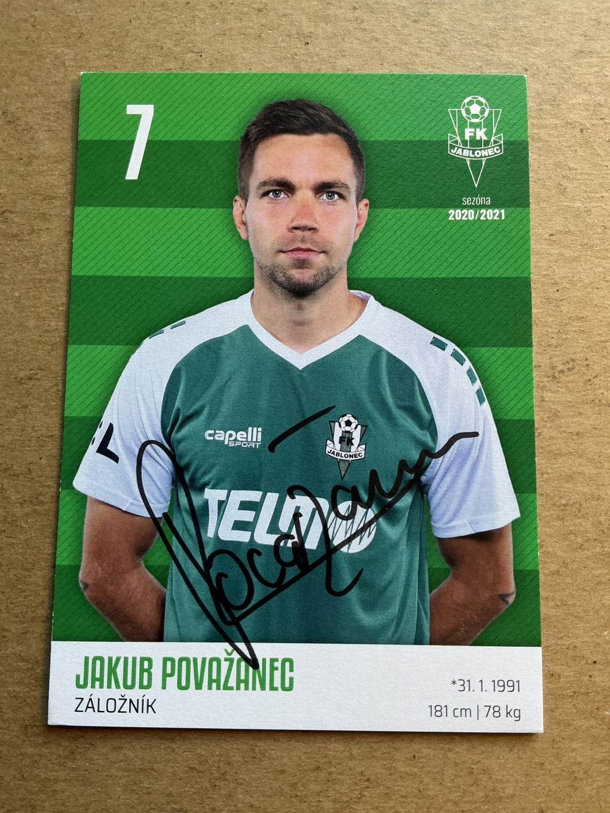 Jakub Považanec, Slovakia 🇸🇰 FK Jablonec 2020/21 hand signed - Autographs-World