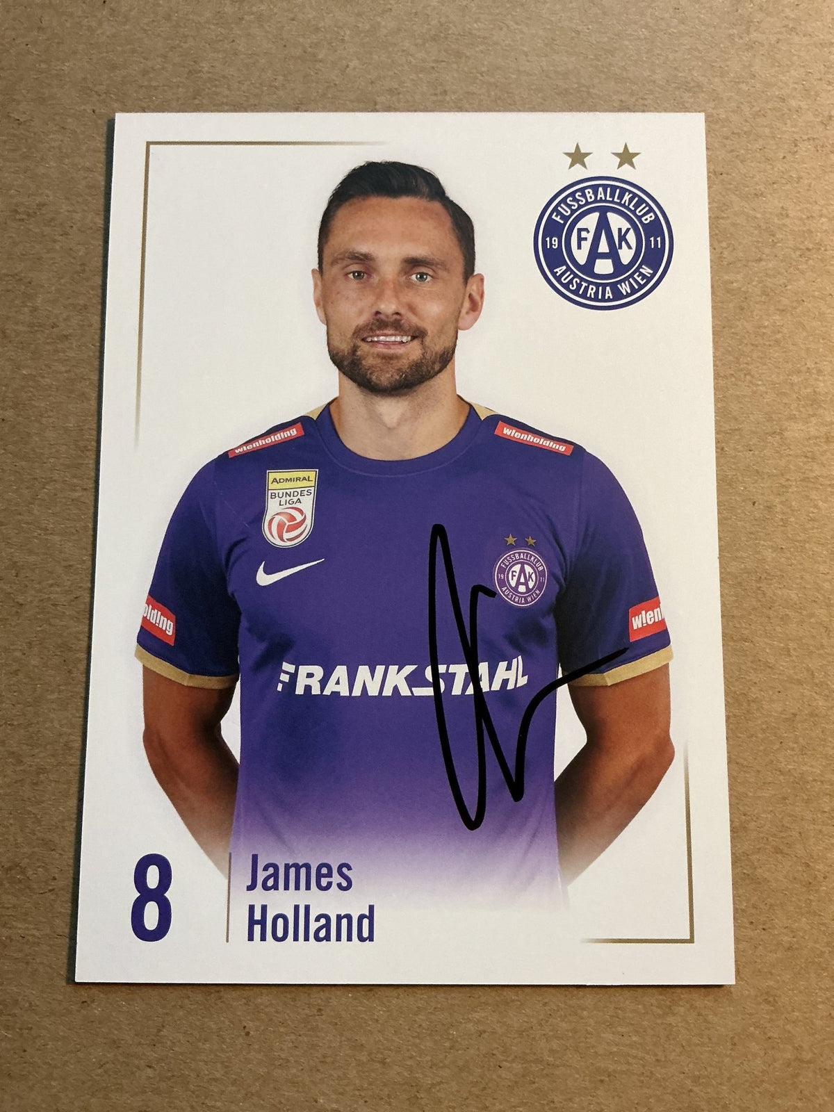 James Holland, Australia 🇦🇺 FK Austria Wien 2023/24 hand signed - Autographs-World