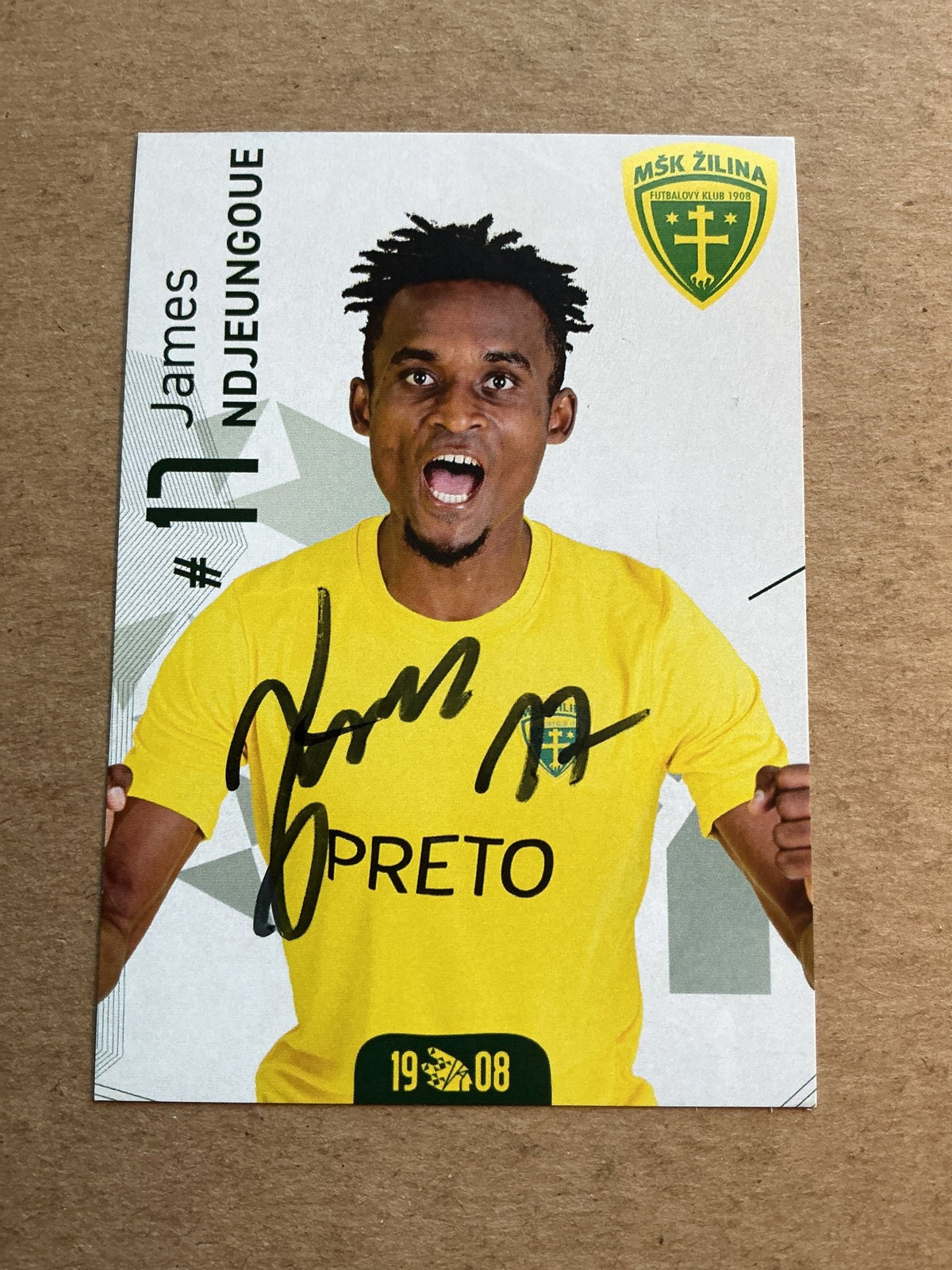 James Ndjeungoue, Cameroon 🇨🇲 MŠK Žilina 2023/24 hand signed - Autographs-World