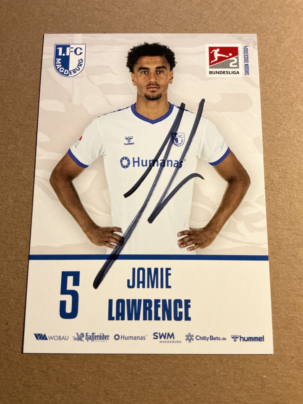 Jamie Lawrence, Germany 🇩🇪 1.FC Magdeburg 2023/24 hand signed - Autographs-World