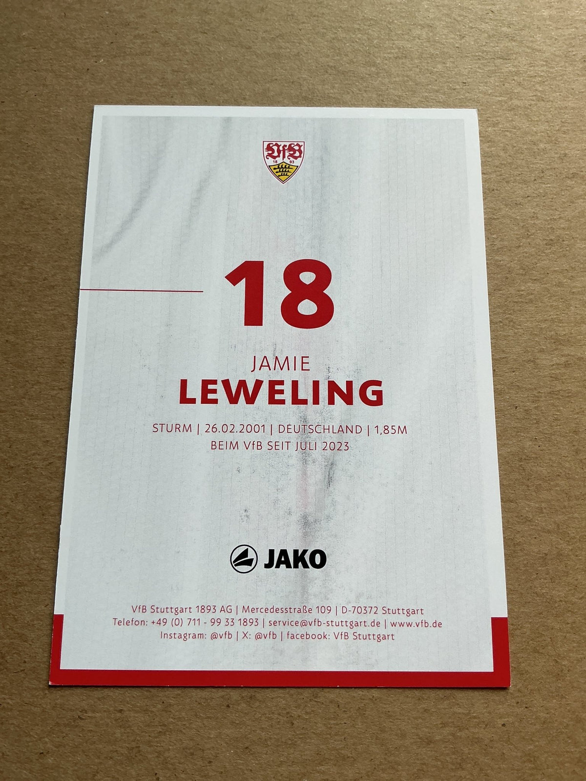 Jamie Leweling, Germany 🇩🇪 VfB Stuttgart 2024/25 hand signed - Autographs-World