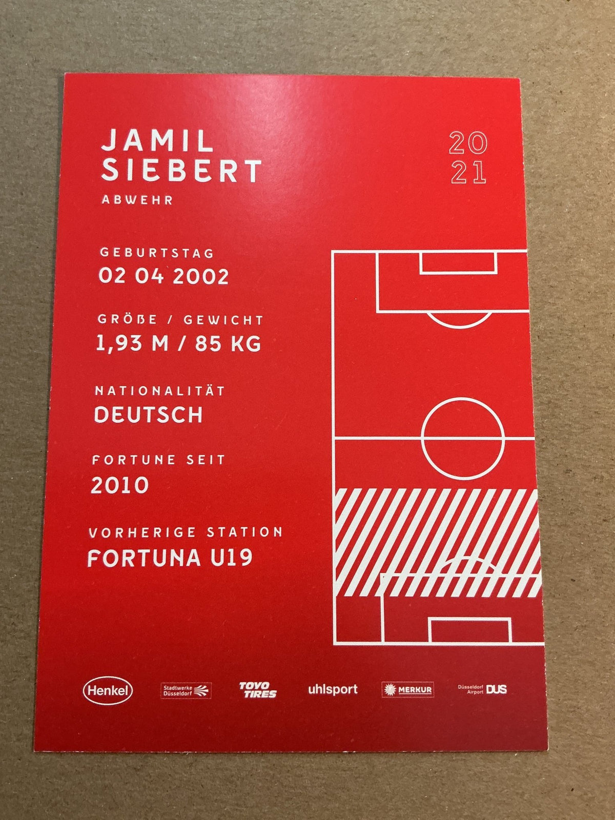 Jamil Siebert, Germany 🇩🇪 Fortuna Düsseldorf 2020/21 hand signed - Autographs-World