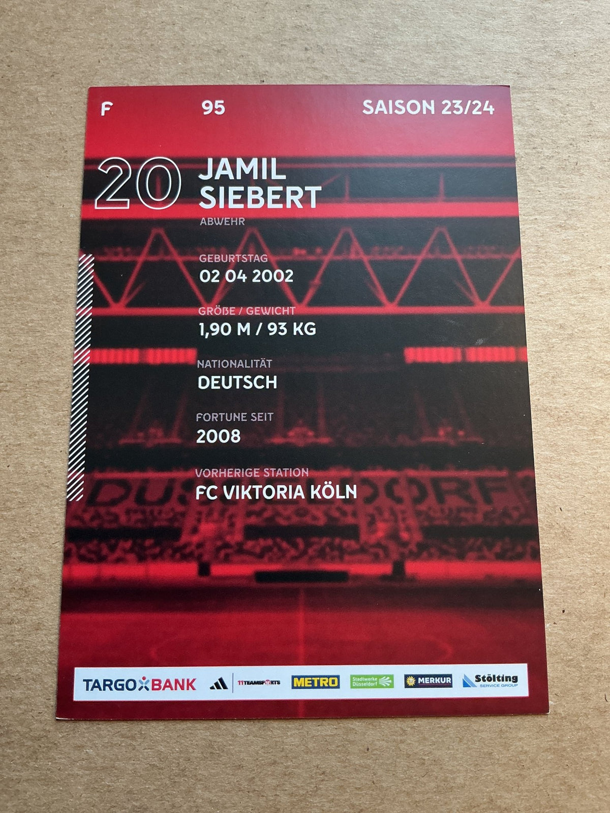 Jamil Siebert, Germany 🇩🇪 Fortuna Düsseldorf 2023/24 hand signed - Autographs-World