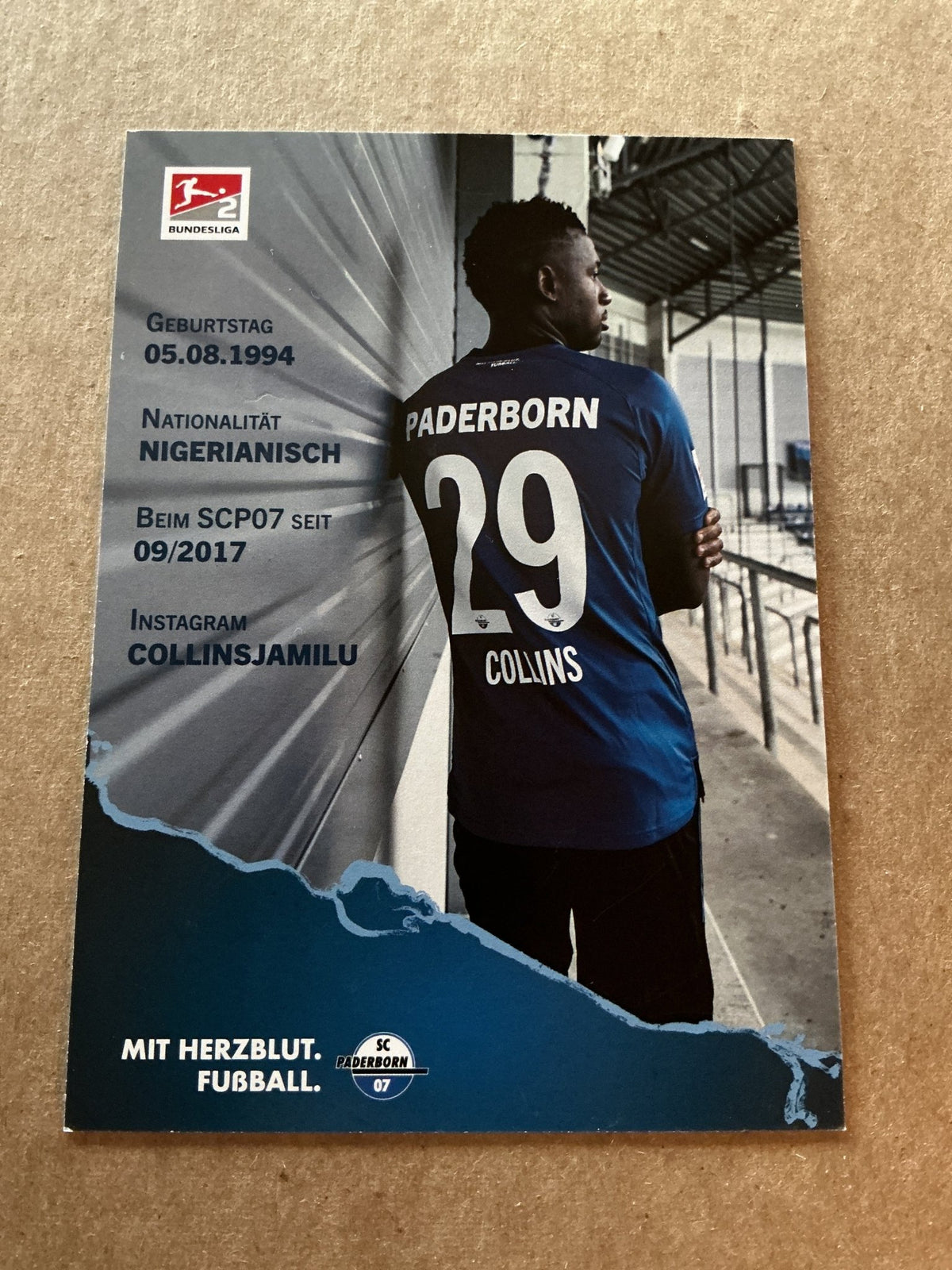 Jamilu Collins, Nigeria 🇳🇬 SC Paderborn 2021/22 hand signed - Autographs-World