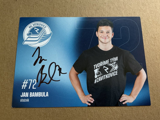 Jan Bambula, Czech Republic 🇨🇿 HC Vítkovice 2025/26 hand signed - Autographs-World