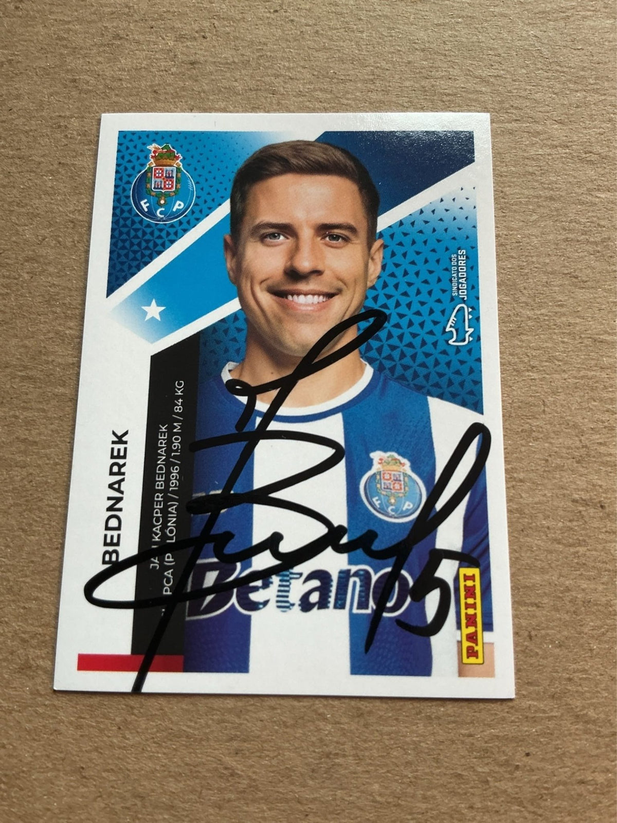 Jan Bednarek, Poland 🇵🇱 FC Porto 2025/26 Panini hand signed - Autographs-World