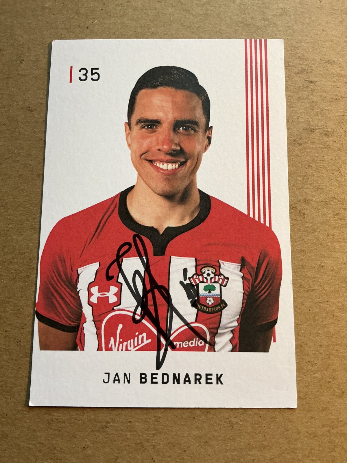 Jan Bednarek, Poland 🇵🇱 Southampton FC 2018/19 hand signed - Autographs-World