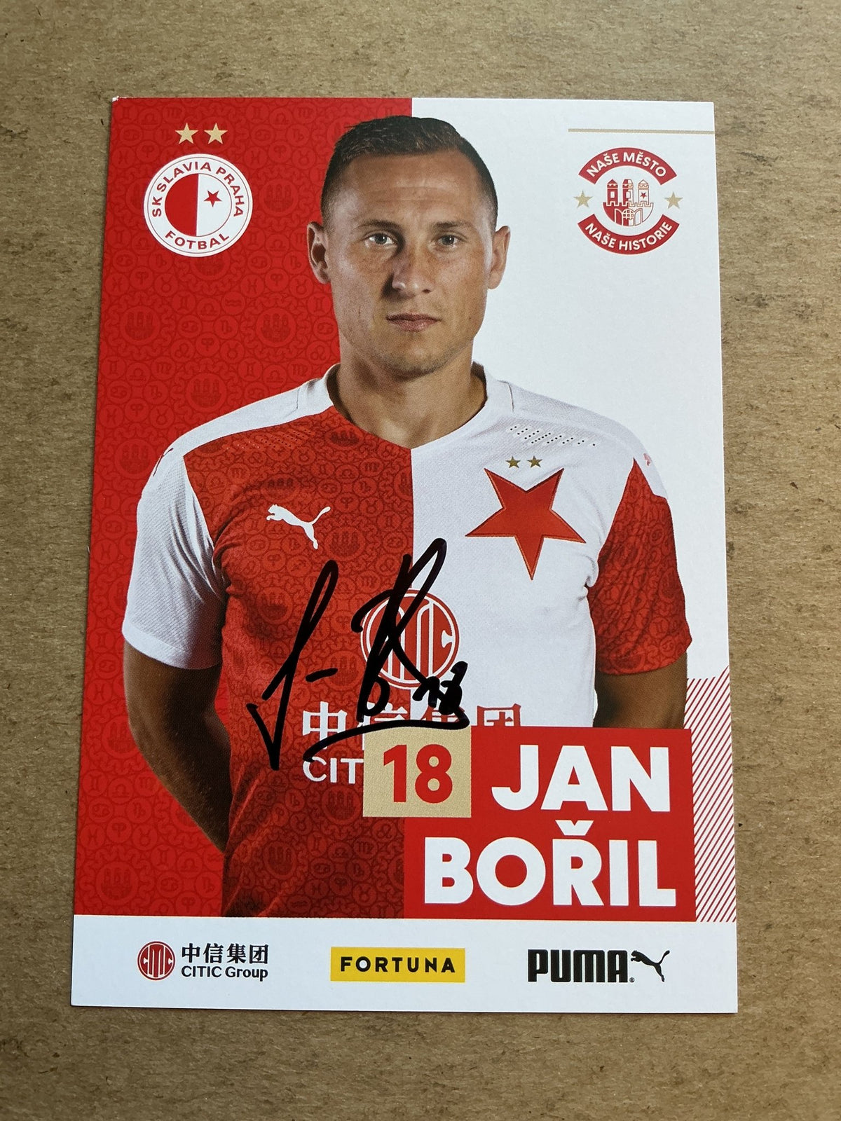 Jan Bořil, Czech Republic 🇨🇿 SK Slavia Prague 2020/21 hand signed - Autographs-World