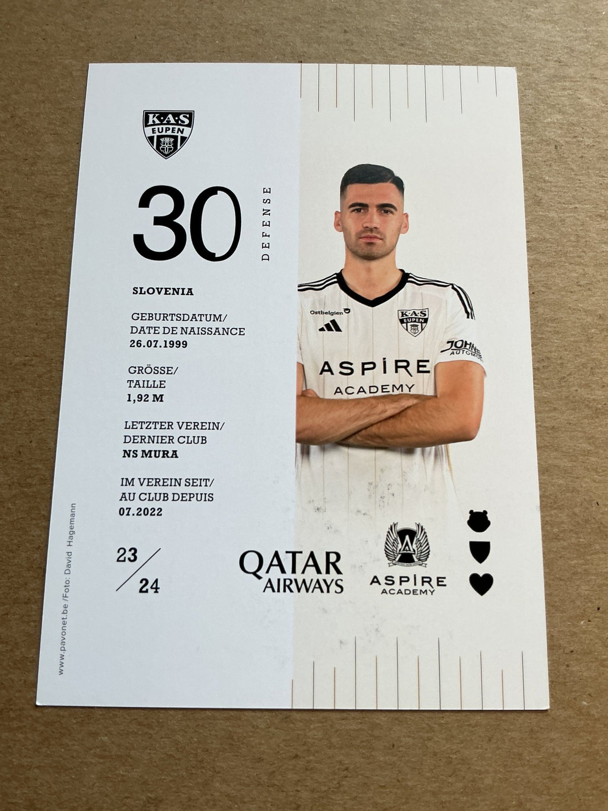 Jan Gorenc, Slovenia 🇸🇮 KAS Eupen 2023/24 hand signed - Autographs-World