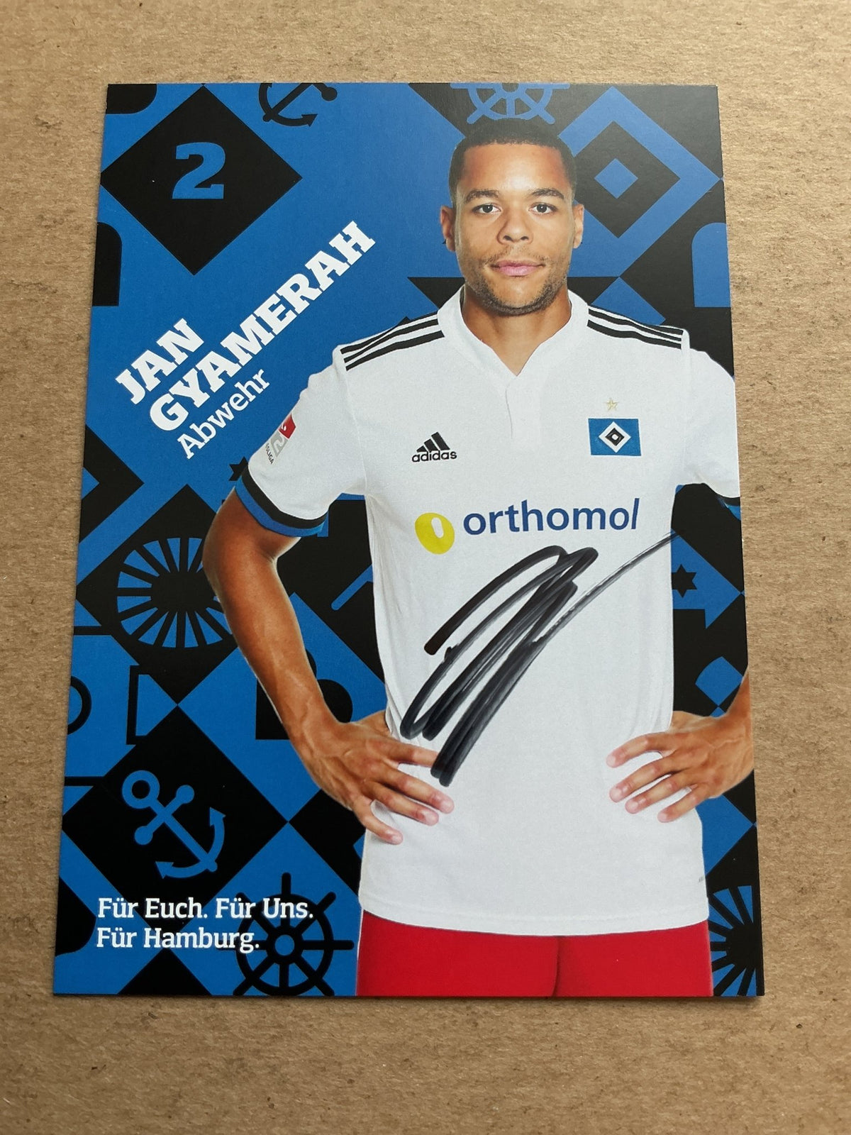 Jan Gyamerah, Germany 🇩🇪 Hamburger SV 2021/22 hand signed - Autographs-World