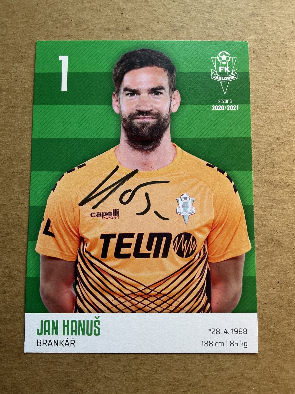 Jan Hanuš, Czech Republic 🇨🇿 FK Jablonec 2020/21 hand signed - Autographs-World