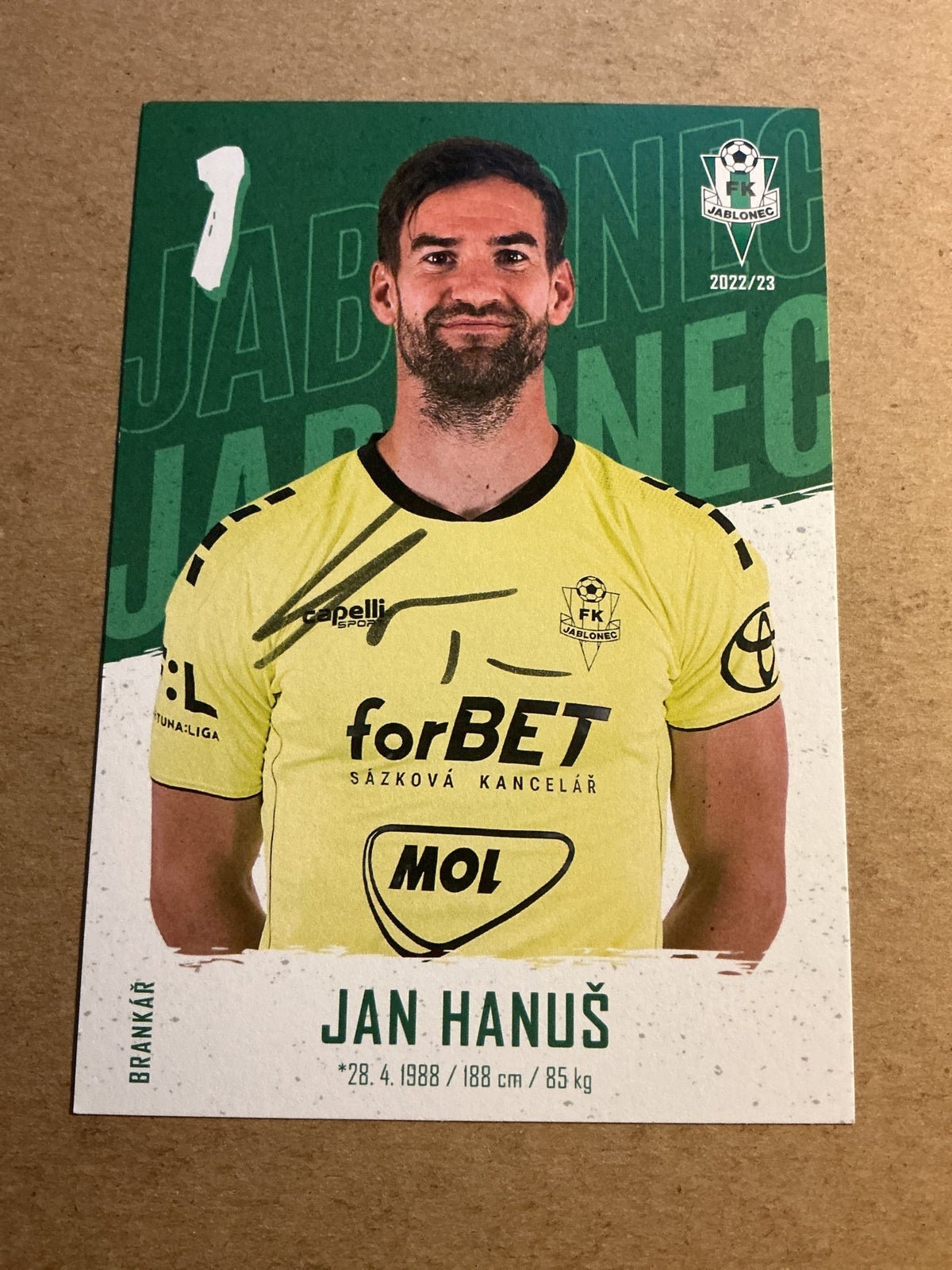 Jan Hanuš, Czech Republic 🇨🇿 FK Jablonec 2022/23 hand signed - Autographs-World