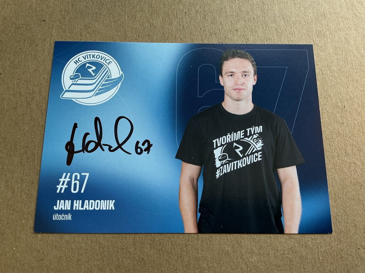 Jan Hladonik, Czech Republic 🇨🇿 HC Vítkovice 2025/26 hand signed - Autographs-World