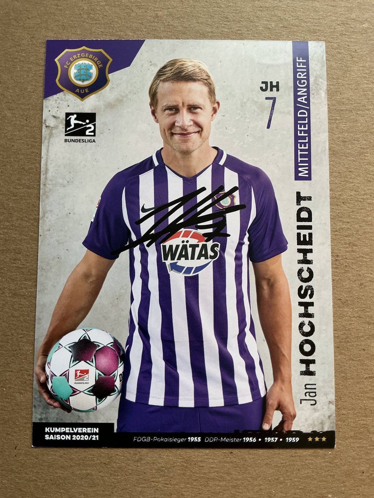 Jan Hochscheidt, Germany 🇩🇪 FC Erzgebirge Aue 2020/21 hand signed - Autographs-World