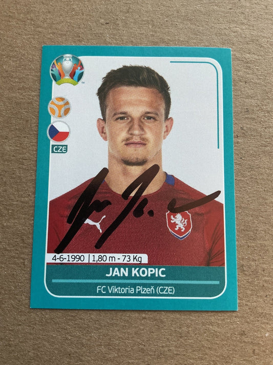 Jan Kopic, Czech Republic 🇨🇿 UEFA Euro 2020 Panini hand signed - Autographs-World
