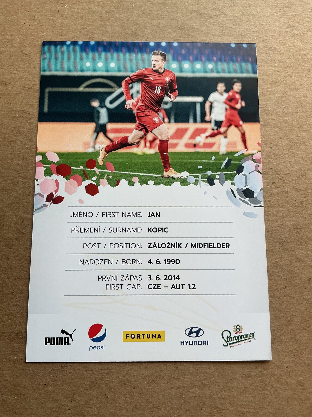 Jan Kopic, Czech Republic 🇨🇿 UEFA Euro Cup 2020 hand signed - Autographs-World