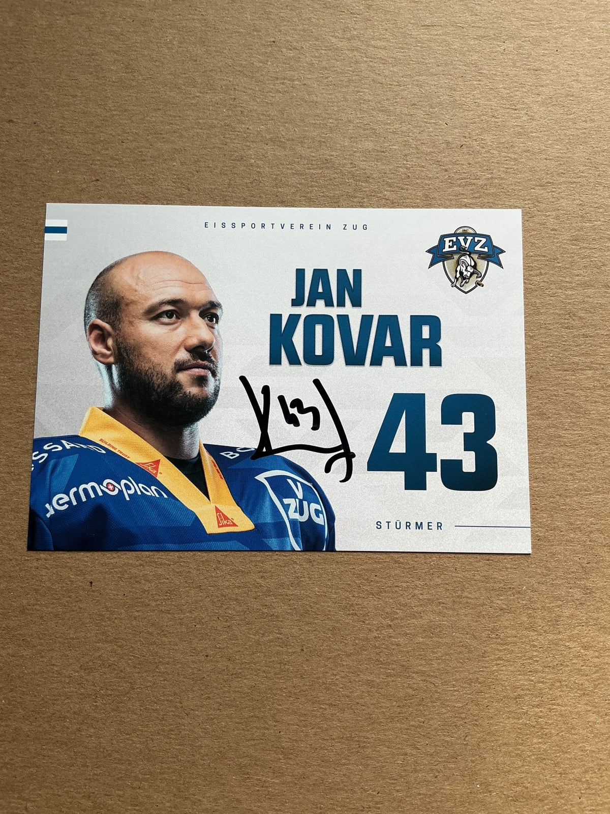 Jan Kovar, Czech Republic 🇨🇿 EV Zug 2024/25 hand signed - Autographs-World
