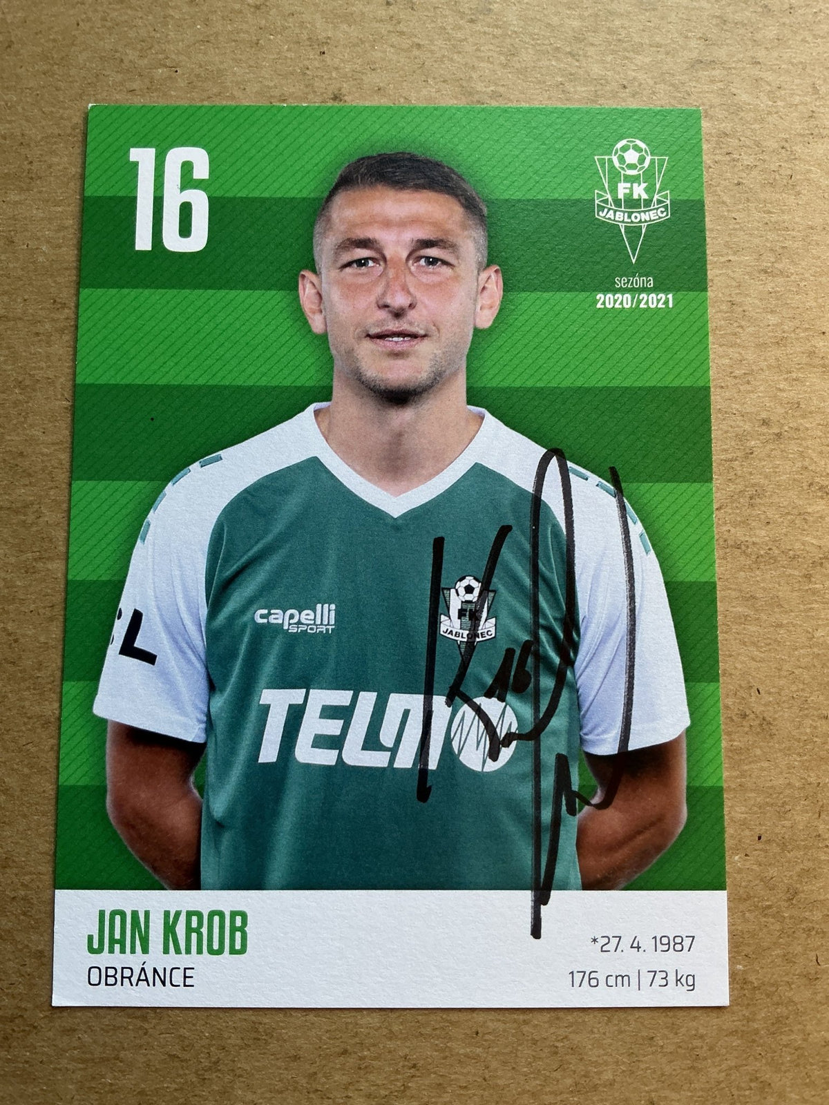 Jan Krob, Czech Republic 🇨🇿 FK Jablonec 2020/21 hand signed - Autographs-World