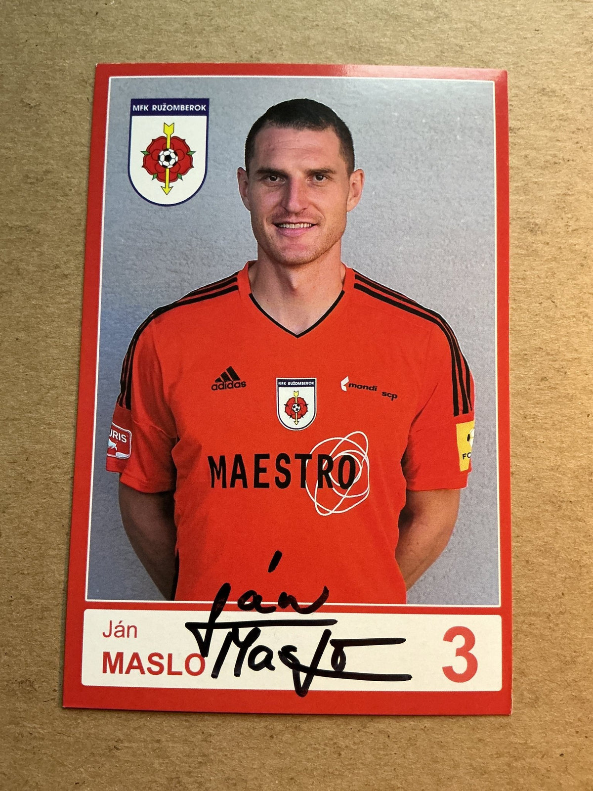 Ján Maslo, Slovakia 🇸🇰 MFK Ružomberok 2021/22 hand signed - Autographs-World