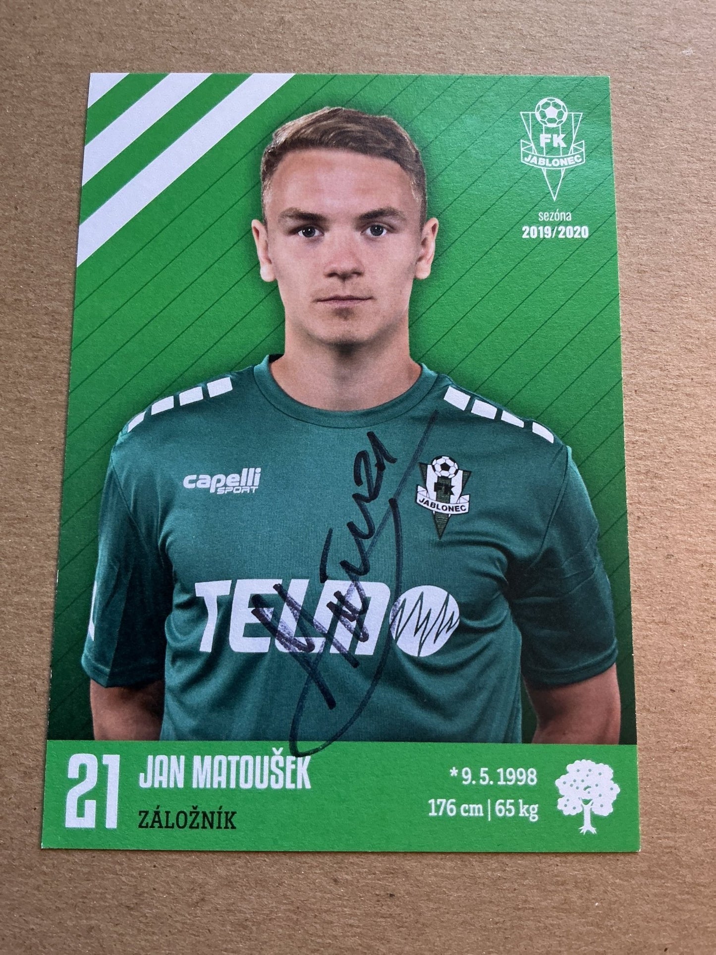 Jan Matoušek, Czech Republic 🇨🇿 FK Jablonec 2019/20 hand signed - Autographs-World