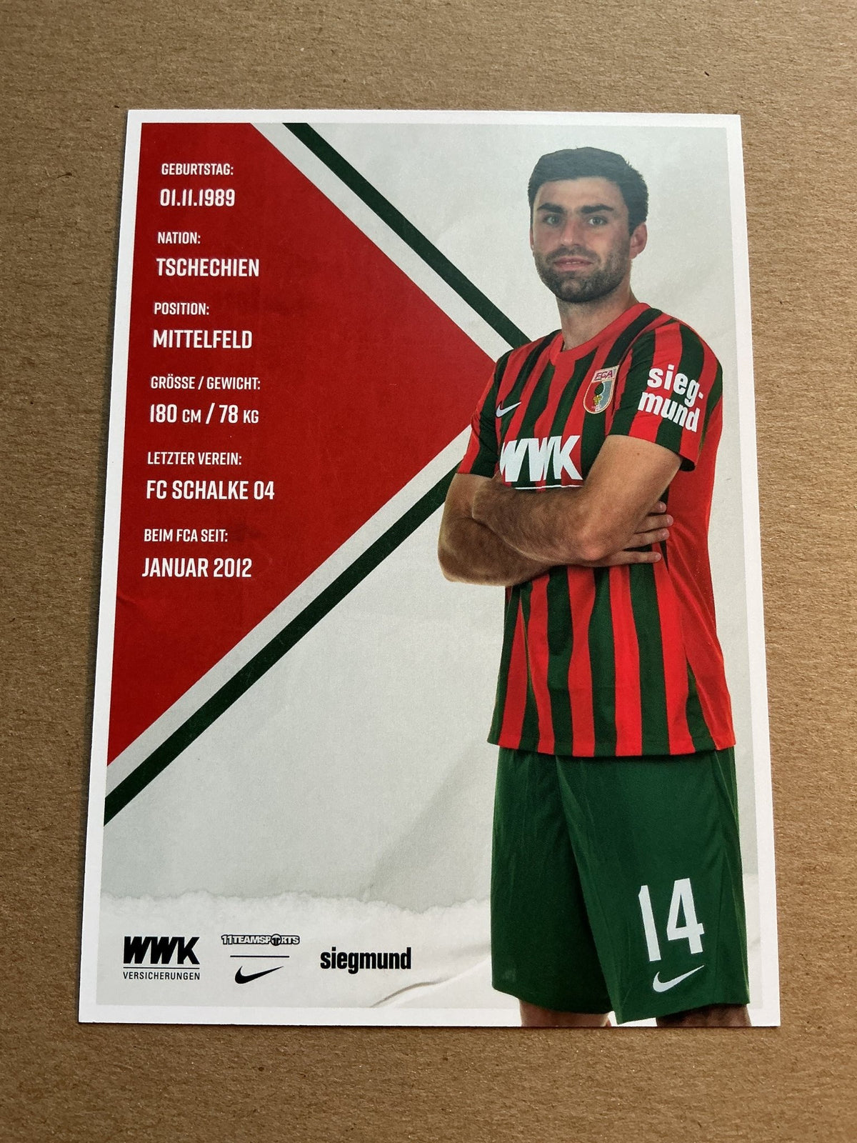 Jan Morávek, Czech Republic 🇨🇿 FC Augsburg 2021/22 hand signed - Autographs-World