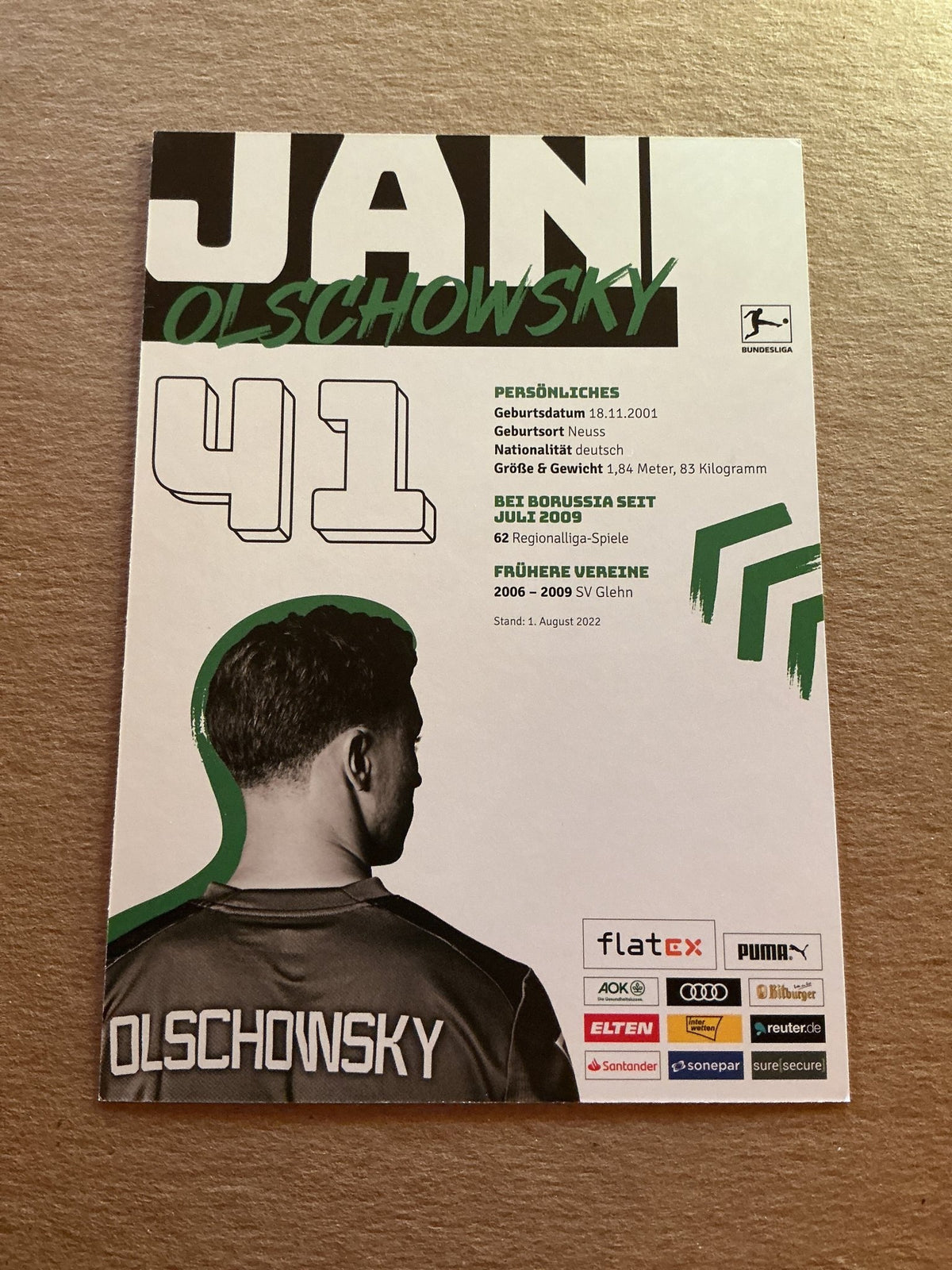 Jan Olschowsky, Germany 🇩🇪 Borussia Mönchengladbach 2022/23 hand signed - Autographs-World