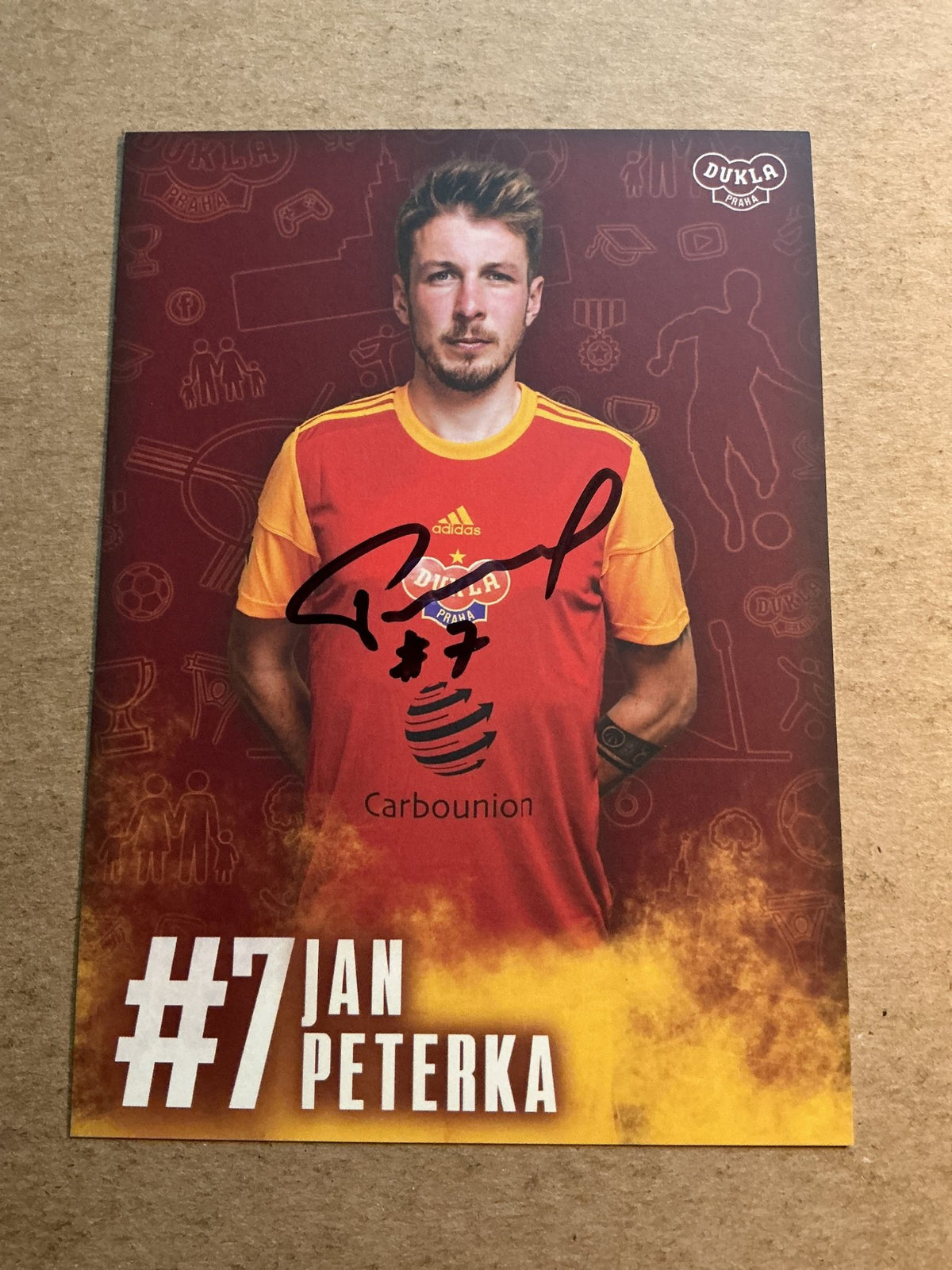 Jan Peterka, Czech Republic 🇨🇿 FK Dukla Prague 2021/22 hand signed - Autographs-World