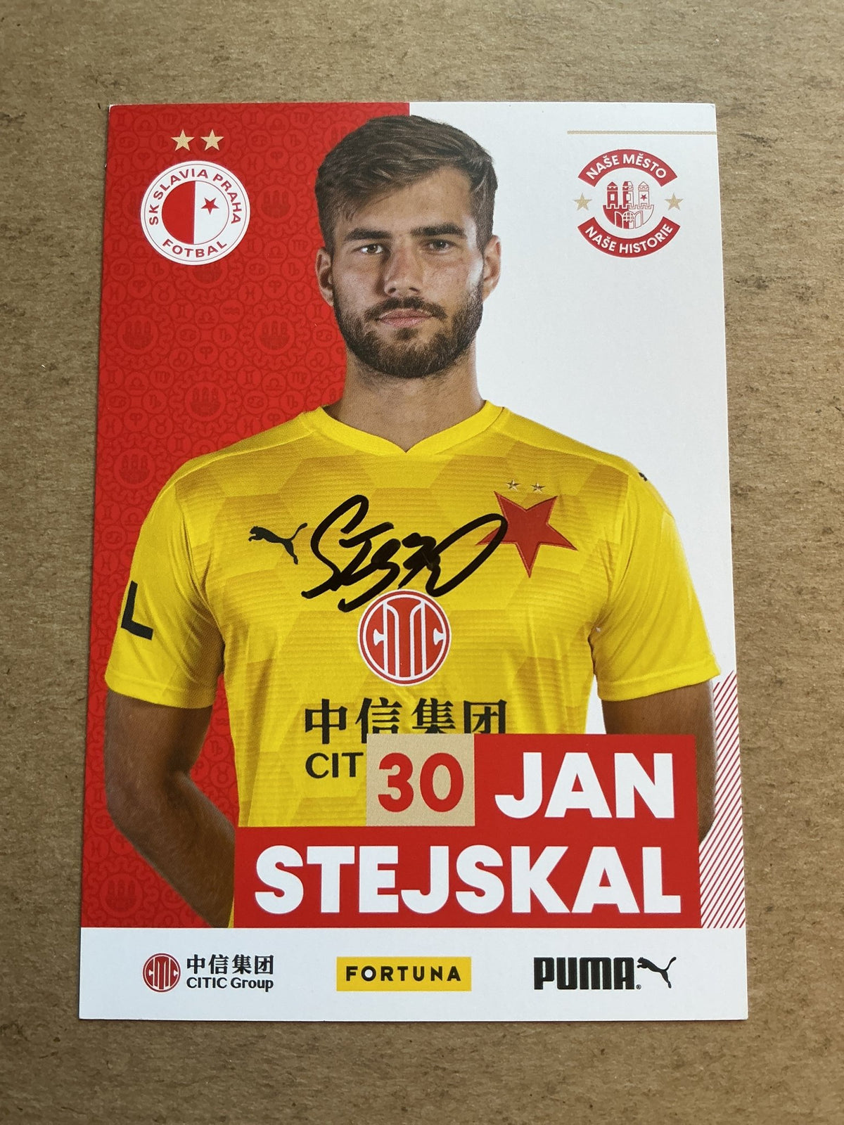 Jan Stejskal, Czech Republic 🇨🇿 SK Slavia Prague 2020/21 hand signed - Autographs-World