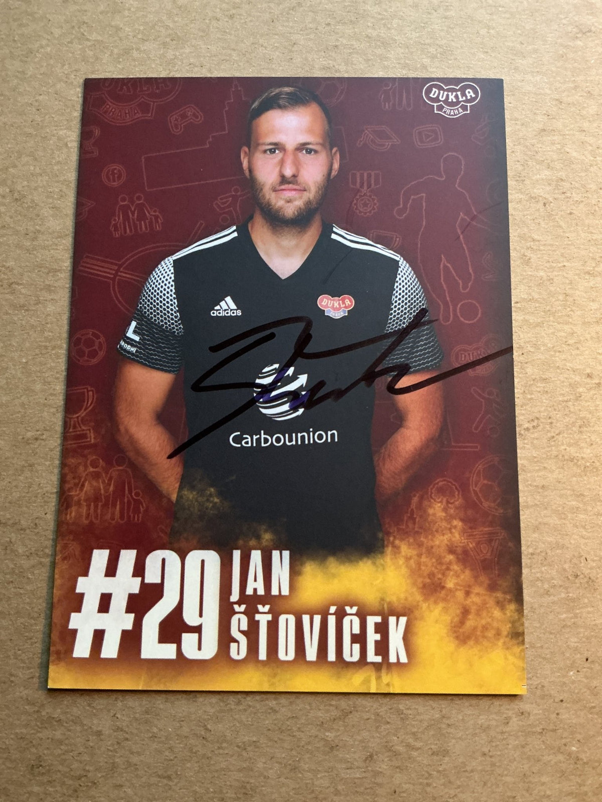 Jan Štovíček, Czech Republic 🇨🇿 FK Dukla Prague 2021/22 hand signed - Autographs-World