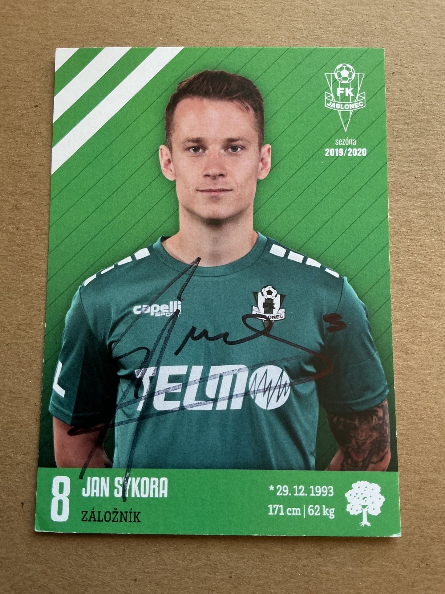 Jan Sykora, Czech Republic 🇨🇿 FK Jablonec 2019/20 hand signed - Autographs-World