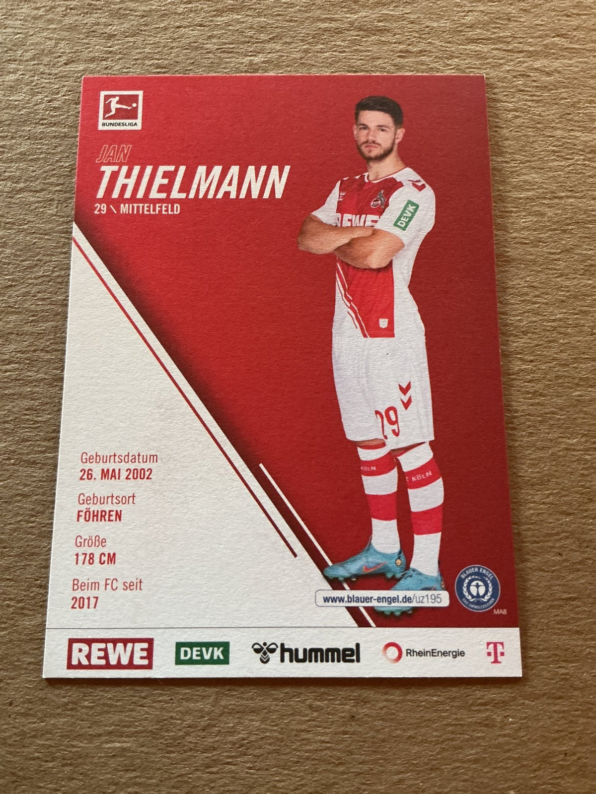Jan Thielmann, Germany 🇩🇪 1.FC Köln 2022/23 hand signed - Autographs-World