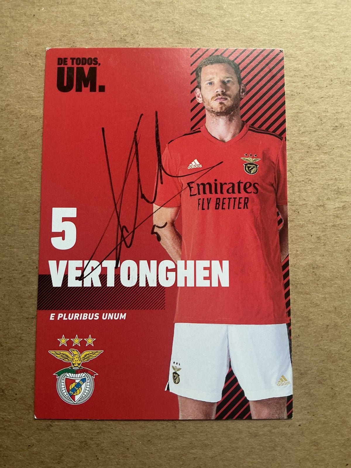 Jan Vertonghen, Belgium 🇧🇪 SL Benfica 2020/21 hand signed - Autographs-World
